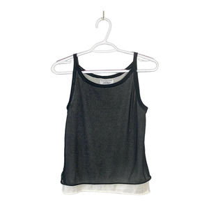 Lord & Taylor Black & White cami blouse top Size medium